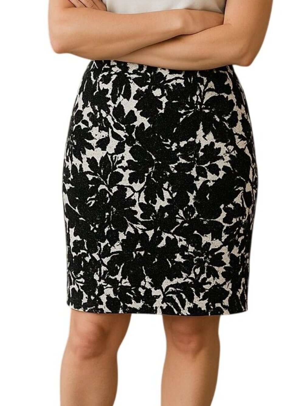 Talbots Textured A-Line Jacquard Skirt (Size 8)